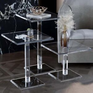 Modern Acrylic 3-Piece Nesting Table Set