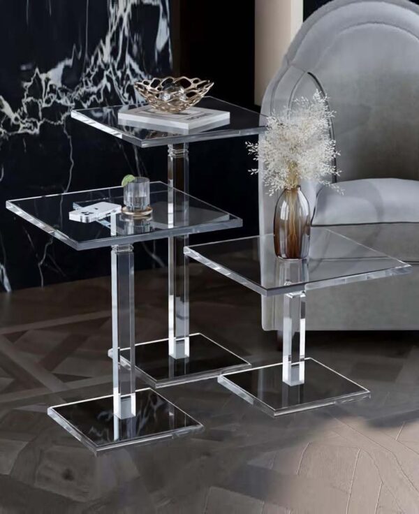 Modern Acrylic 3-Piece Nesting Table Set – Horoof Homes