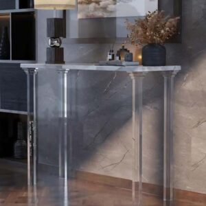 Fusion Console Table – Acrylic & Marble Design