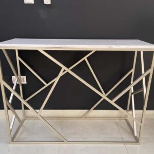 Modern Marble Console Table with Metal Frame