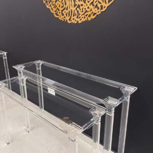 Clear Acrylic Console Tables, Set of 2