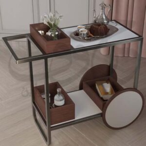 Premium Wood Bar Cart with Storage