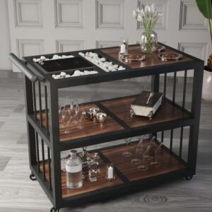 Luxury Bar Cart with Stove & Shelves