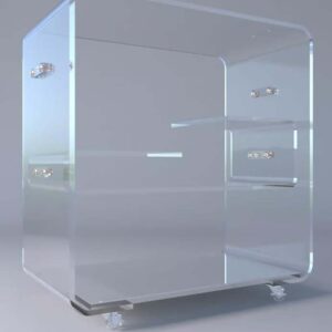Modern Acrylic Curvy Trolley with Tow Handle