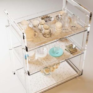 3-Tier Acrylic Rolling Serving Cart – Clear