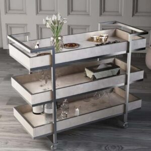 Heavy-Duty Rolling Buffet Trolley – 120x40x85 cm