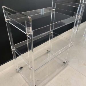 3-Tier Transparent Plexiglass Trolley with Handles
