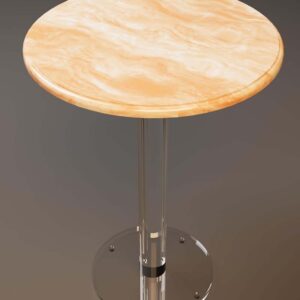 Marbled Beige Round Acrylic Table