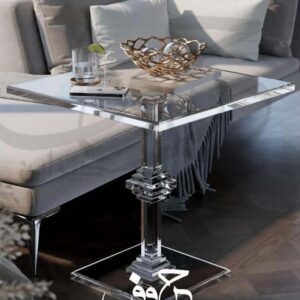 Clear Acrylic Side Table, 1.5cm Glass Top