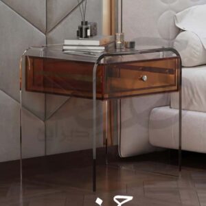 Luxury Acrylic Nightstand with Drawer, 1.2cm Thick