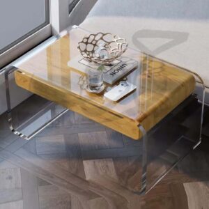 Acrylic Corner Table with Drawer, ST008
