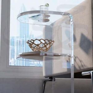 Clear Acrylic Semi-Circle Side Table