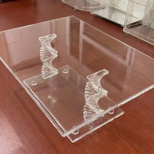 Clear Acrylic Coffee Table with Waterflow Base