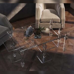 Modern Acrylic Coffee Table Set with Nesting Tables
