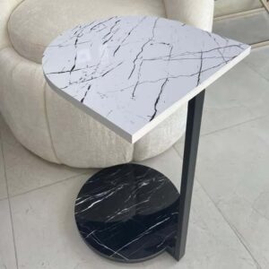 Modern L-Shaped Wooden Side Table, Custom Size & Color