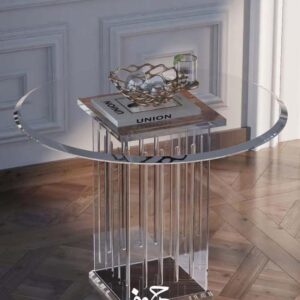 Round Black Glass Entryway Table