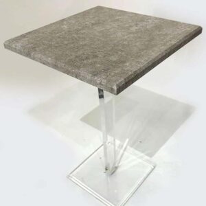 Acrylic & Wood Square Side Table
