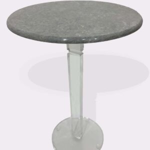 Gray Marble Table with Acrylic Base