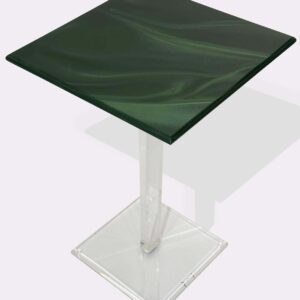 Green Marble Table with Acrylic Base
