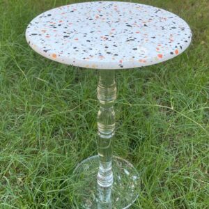Modern Marble Table with Acrylic Legs