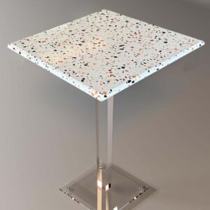 Modern Terrazzo Marble Table with Acrylic Legs