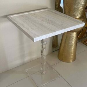 Acrylic & Wood Accent Table – Stylish & Modern