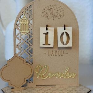 Wooden Ramadan Countdown Calendar, Islamic Decor & Gift