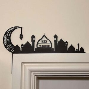 Handcrafted Acrylic Eid Door Decor, Crescent & Mosque Design
