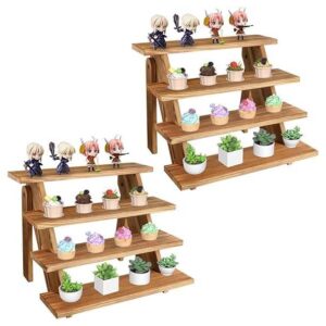 4-Tier Wooden Cupcake Stand – Sturdy Brown Dessert Display, 43×27×34 cm