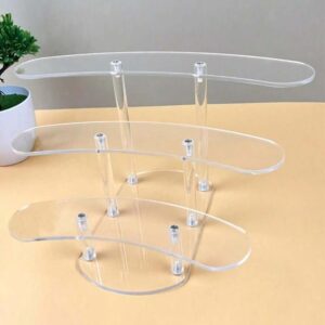 3-Tier Clear Acrylic Display Stand – 25x14cm Organizer, 8mm Thick, Durable