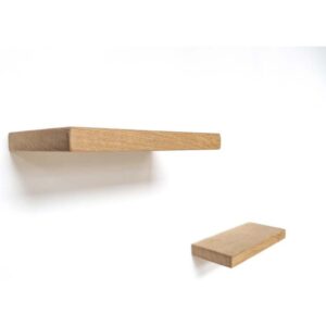 Modern Beechwood Floating Shelves – Set of 2, 35x20x3cm, Natural Wood Finish