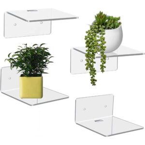 Clear Acrylic Floating Wall Shelves (Set of 2)