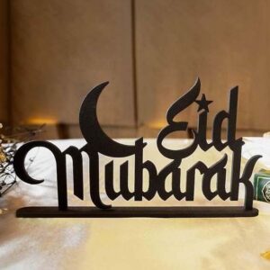 Black & Gold Crescent Moon Acrylic Table Ornament
