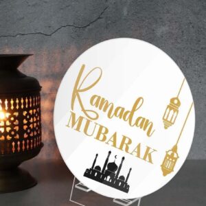 Ramadan Mubarak Moon Acrylic Table Ornament, 15cm