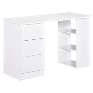 White Computer Desk with Storage, 47-Inch