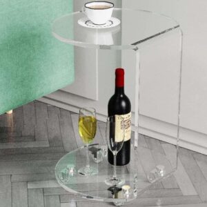 Clear Acrylic Rolling Side Table