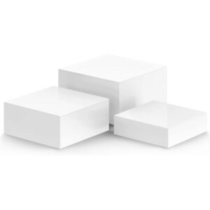 White Acrylic Buffet Risers, Set of 3