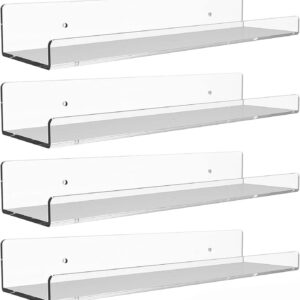 Clear Acrylic Floating Shelves, Set of 4