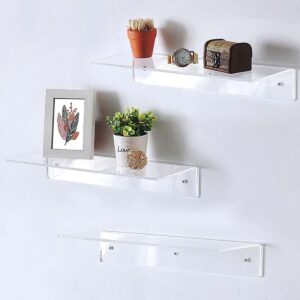 Clear Acrylic Floating Shelves - Set of 2
