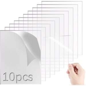 10-Pack Clear Acrylic Sheets, 7x5 Inches
