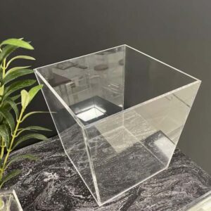 Premium Acrylic Square Waste Bin – 30x20x25cm