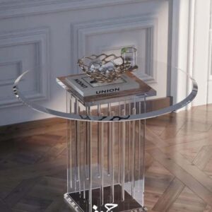 CrystalCircle Modern Glass Side Table – 70x70 cm