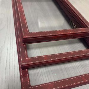 Luxury Leather-Finished Wooden Tray Set