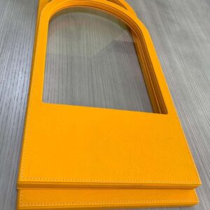Luxury Yellow Leather Wooden Tray Set