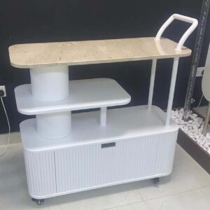 Elegant Marble & Wood Bar Cart