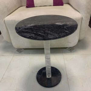 Acrylic & Marble Side Table, Elegant Accent