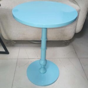 Blue Wooden Round Side Tables