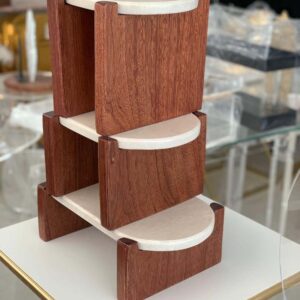 Luxury 3PCS Marble & Wood Display Stand – Elegant Nesting Risers