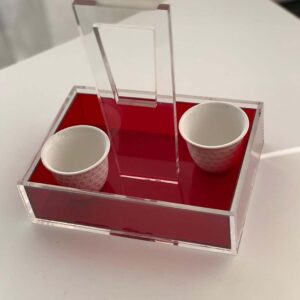 Clear Acrylic Tray with Red Base