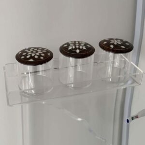 Acrylic Tray with Wooden Lid & Jars